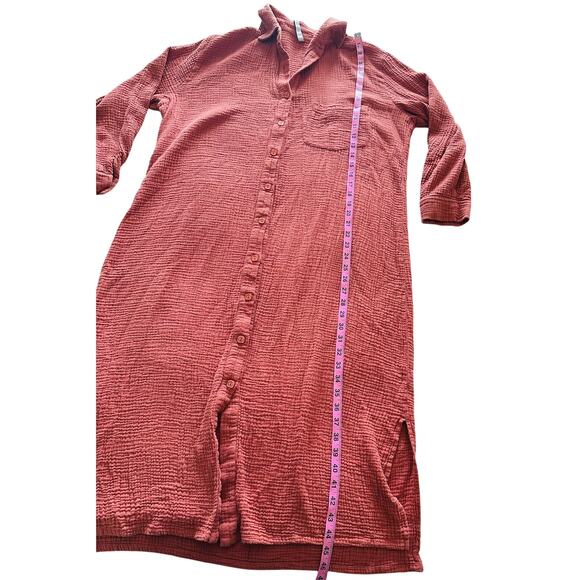 Rachel Pally - Gauze Amerie Shirt Dress - Persimmon- XL - Picture 11 of 14